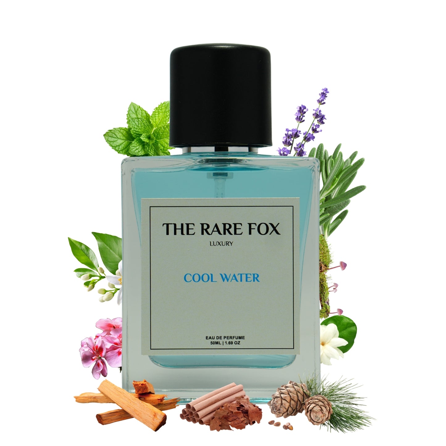 The Rare Fox COOL WATER Eau de Parfum | Fresh, Aquatic & Timeless Fragrance for Men | 50 ML/ 100 ML