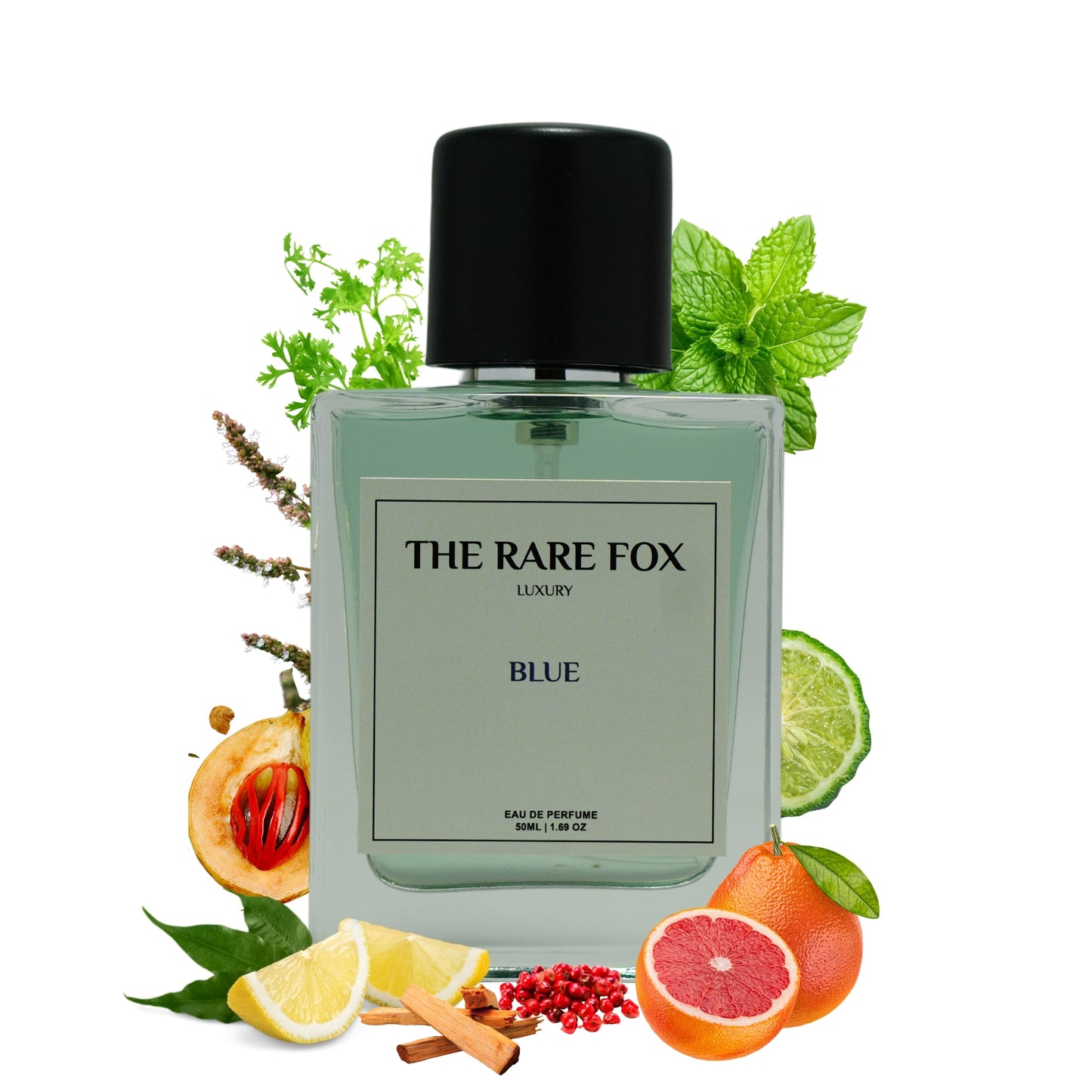 The Rare Fox BLUE Eau de Parfum | Fresh, Woody & Sophisticated Fragrance for Men | 50 ML/100 ML